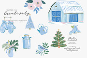 blue Christmas watercolor clipart, a Decorative Illustration by Patishop Art (Thumbnail 8 of 13)