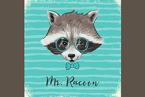 Mr. Raccoon Print Illustration