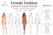 Female Fashion Croquis Bundle, a Person Illustration by Shorena Fashion Draws (Thumbnail 1 of 13)