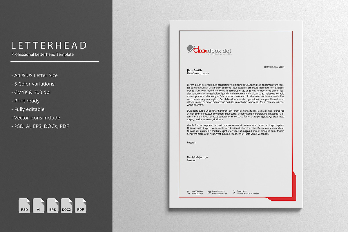 Letterhead Template, a Stationery Template by artisanHR (Photo 1 of 6)