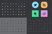 675 Social Media Icons Pack, an Outline Icon by Pixel Strawberry (Thumbnail 2 of 4)