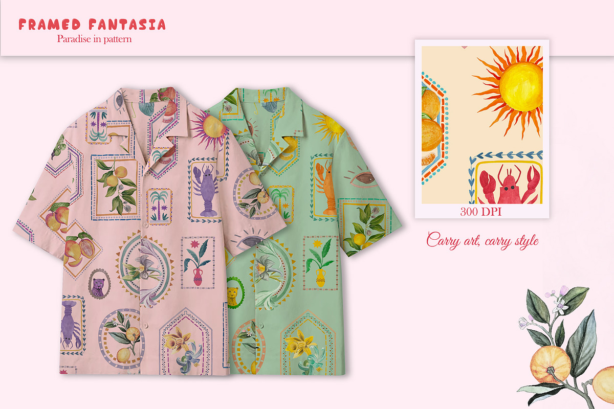 Framed Fantasia Prints & Patterns, a Pattern Graphic by GND ART STUDIO (Photo 4 of 8)