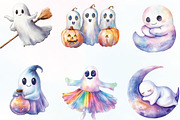 Halloween Iridescent Cute Ghost PNG, an Illustration by CraftArtStudio (Thumbnail 2 of 6)