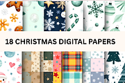 Christmas Digital Papers Bundle, a Wallpaper Graphic by Anca Digital Vibe (Thumbnail 1 of 8)
