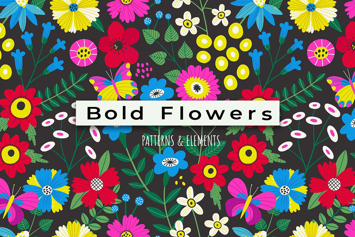 Bold Floral Garden, a Pattern Graphic by Irina Ostapenko (Photo 1 of 5)