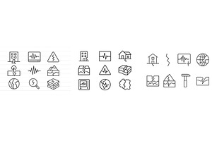 Set of web icons depicting various, an Illustration by ZinetroN