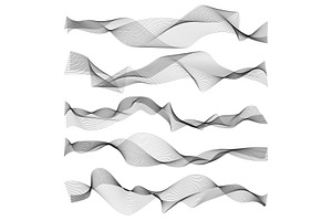 Abstract Waves. Graphic Line Sonic