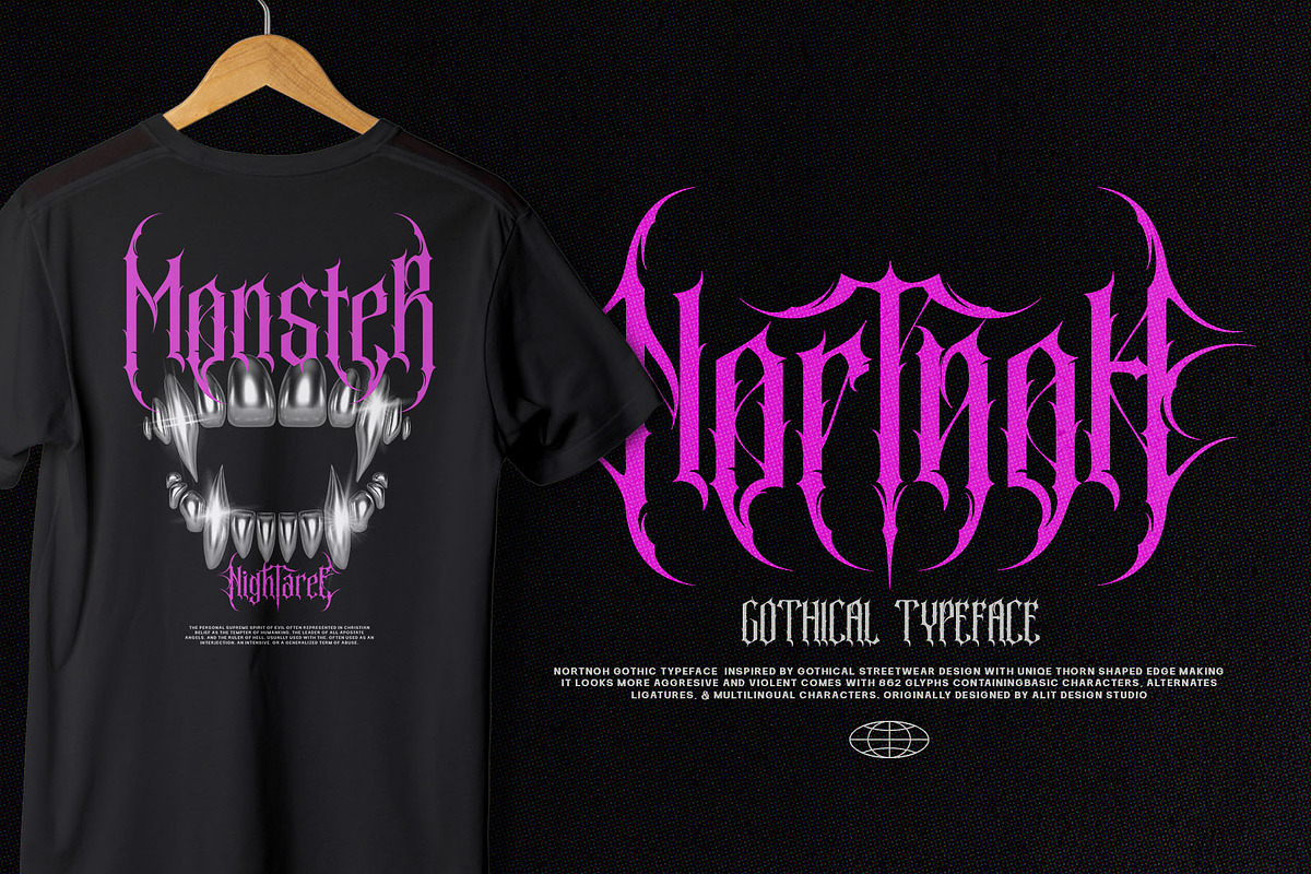 Nortnoh Metal Modern Typeface, a Blackletter Font by alit design (Photo 3 of 20)