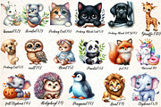 Watercolor Animals Clipart Bundles, an Illustration by DreamCafeArt (Thumbnail 2 of 7)