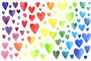 90 colorful watercolor hearts, an Object Graphic by Olga Bonitas (Thumbnail 2 of 4)