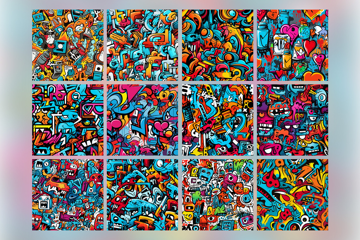 Abstract Graffiti Seamless Pattern, a Pattern Graphic by Forhadx5 (Photo 6 of 11)