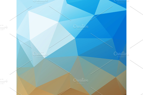 Triangle Background. Blue Polygons.