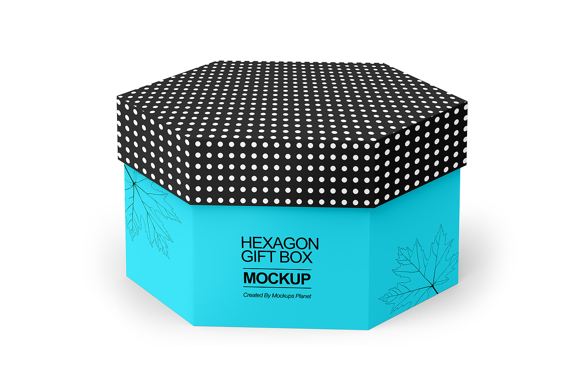 Glossy Hexagon Gift Box Mockup, a Packaging Mockup by Mockups Planet (Photo 2 of 6)