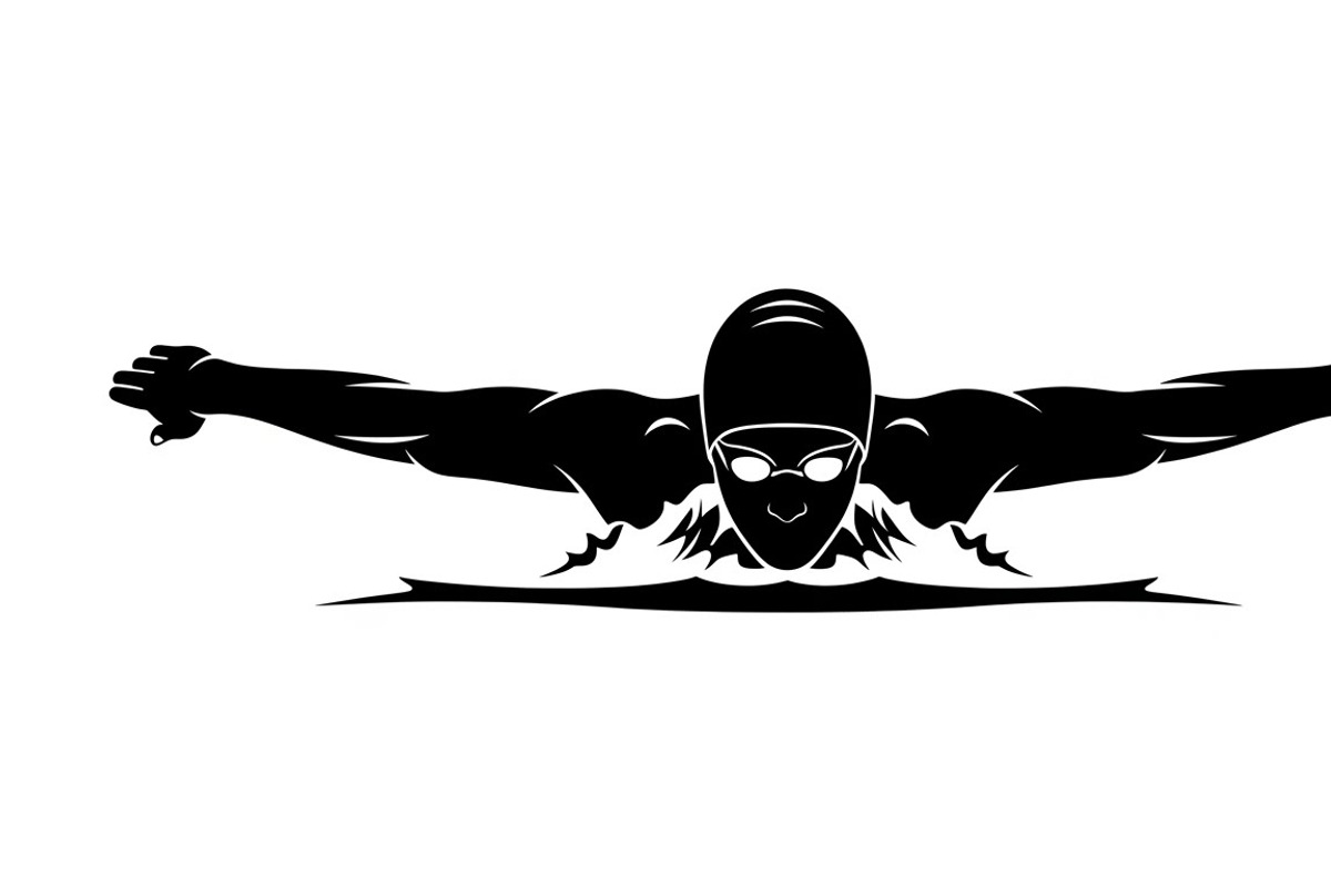 A dynamic Swimming Action Silhouette, an Illustration by Amazin_art (Photo 30 of 31)