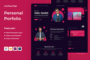 Personal Portfolio Landing Page, an UI Kit Template by ENATIVE
