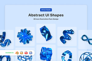 Abstract UI Shapes 3D Icon Pack, an Object Illustration by twinstd
