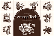 Vintage Tools Illustration Set, an Object Illustration by Prosymbols (Thumbnail 1 of 8)