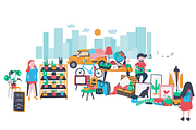 Colorful Doodle Weekend Market Set, a Food Illustration by Wanwiss (Thumbnail 2 of 5)