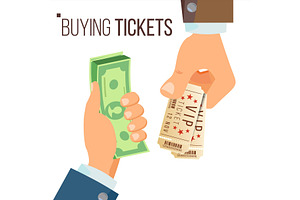 Buying And Selling Tickets Vector