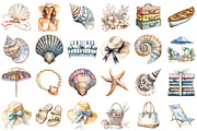 Watercolor Luxuries Coastal Clipart, an Illustration by designcity5 (Thumbnail 2 of 5)