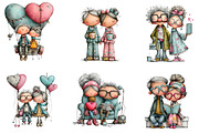 funny watercolor valentine old coupl, an Illustration by CreationArt (Thumbnail 5 of 5)