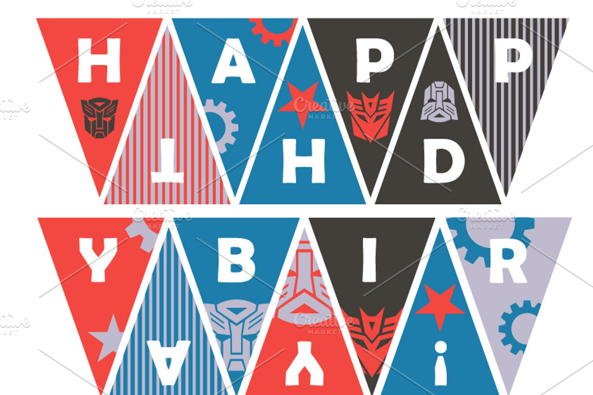 Transformers Birthday Party Package, a Templates & Theme by Lytvynenko Anna (Photo 2 of 13)