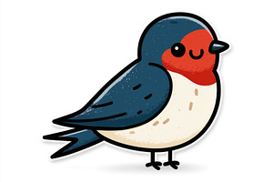 Cute barn swallow bird doodle illustration, an Animal Photo by José Manuel Gelpi