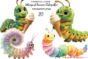 Whimsical Summer Caterpillar Clipart, an Animal Illustration by SVGArt (Thumbnail 1 of 9)