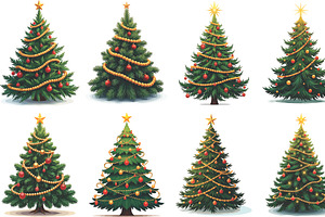 Christmas Tree on a White Background, an Illustration by Amazin_art