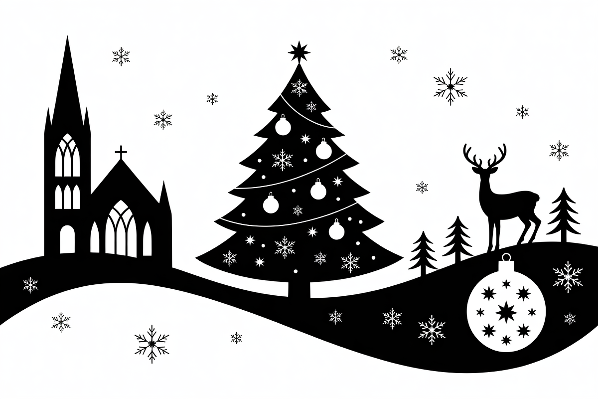 Christmas silhouette illustration, an Illustration by Amazin_art (Photo 10 of 21)