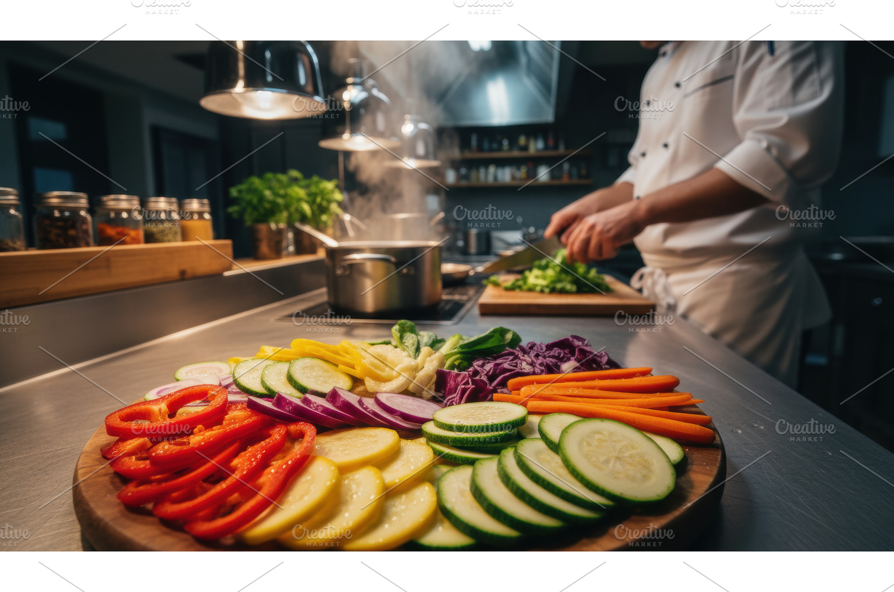 A wooden cutting board in the, a Food & Drink Photo by Igor Tichonow