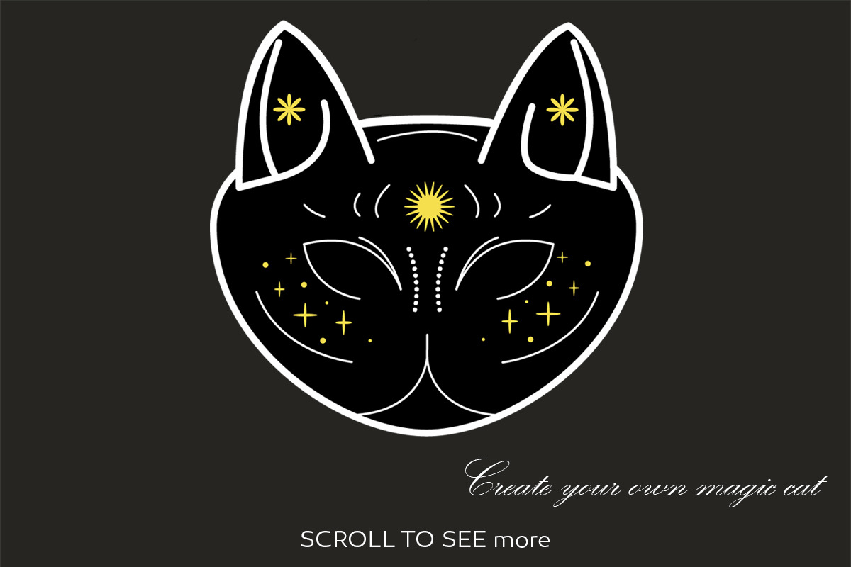 Mystical Cats. Lunar & celestial set, an Object Graphic by Sofico (Photo 8 of 17)