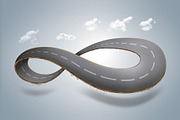 Infinity road or endless road, a Transportation Illustration by Nomad (Thumbnail 1 of 4)