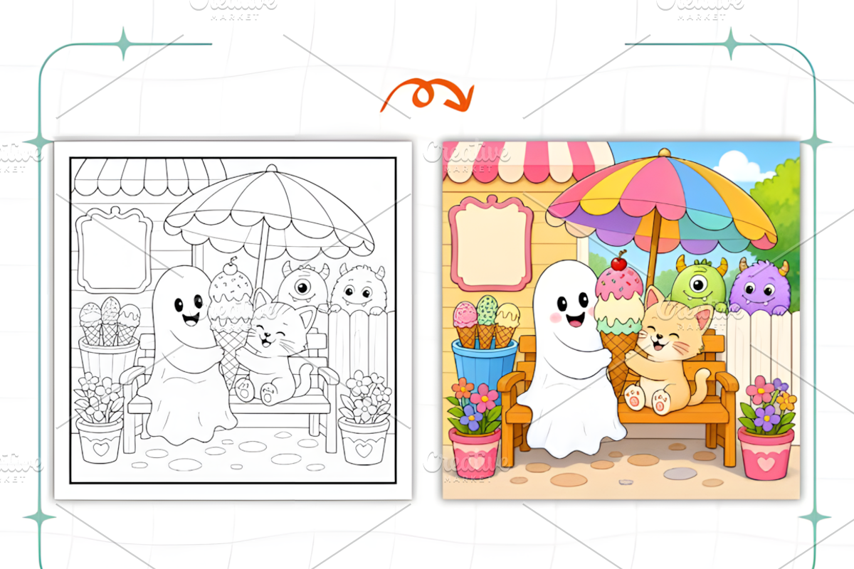 Cute Spooky Bold and Easy Coloring, a Seasonal Illustration by Coco Bloom (Photo 3 of 7)