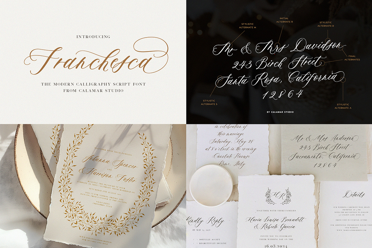 The Wedding Calligraphy Font Bundle, a Script Font by Calamar Studio (Photo 4 of 18)