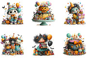 Halloween Birthday Party Clipart, a Seasonal Illustration by CreationArt (Thumbnail 3 of 7)