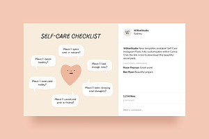 Self-Care Instagram Template - Canva