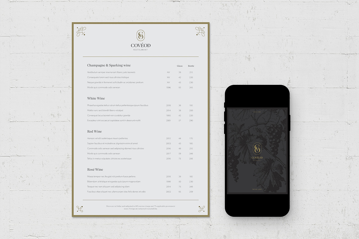 Wine List Template, a Flyer Template by BrandPacks (Photo 2 of 5)