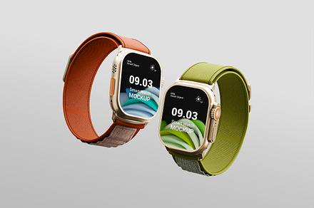 Apple Watch Mockup, a Wearable Device Mockup by Modaldesain