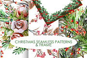 Christmas Patterns +Frame (png), a Pattern Graphic by Marina Grau (Thumbnail 1 of 3)