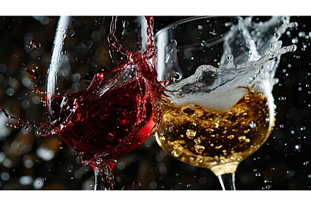 Splash of red and white wine, a Food & Drink Photo by Neirfy