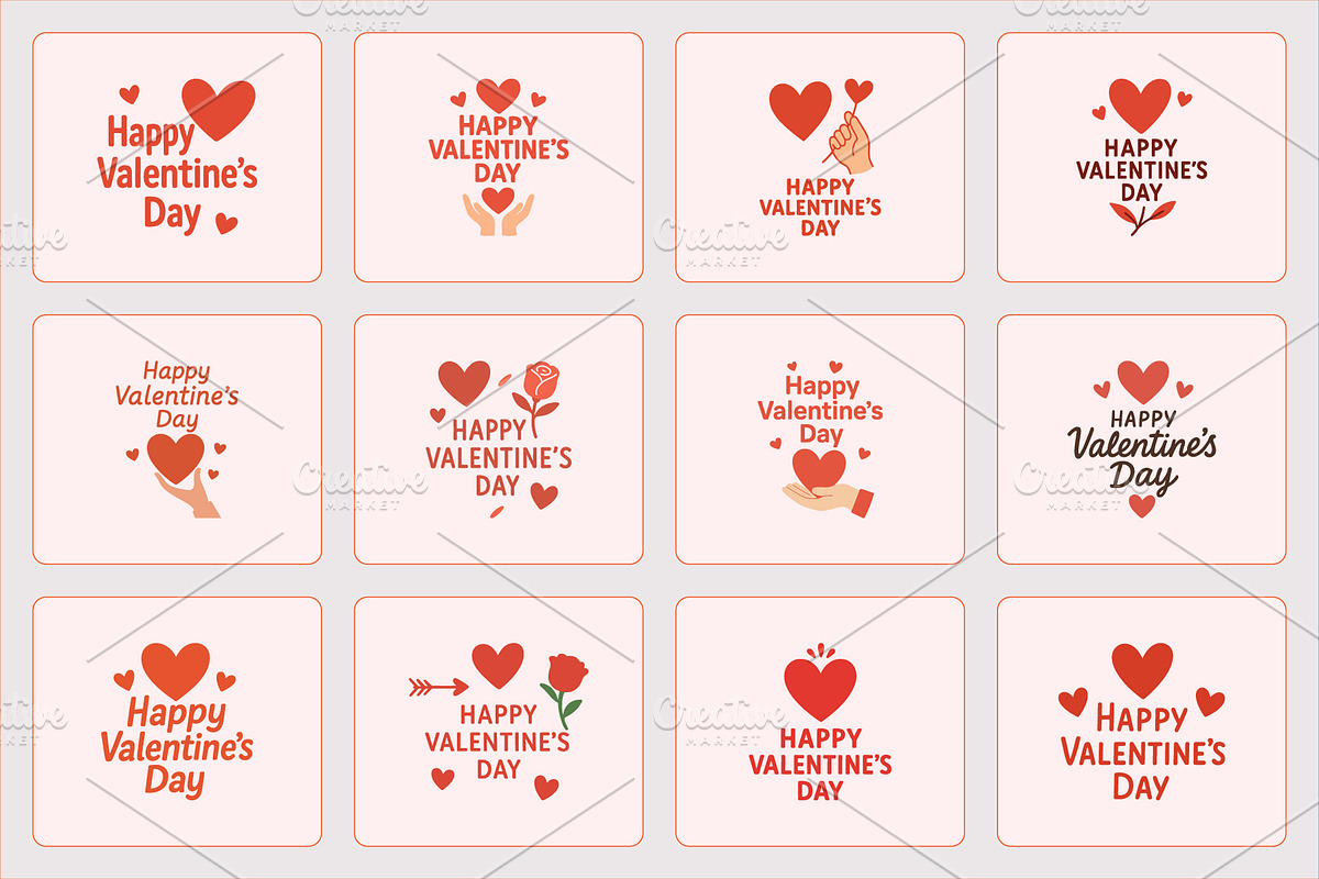 Valentine's Day Logo Bundle, a Branding & Logo Template by Vectorium Studio (Photo 1 of 2)