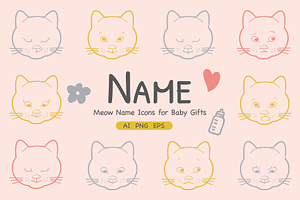 Cute cat icons for Baby gifts