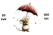 Whimsical Spring Rainy Mouse, an Animal Illustration by GiraffeCreative (Thumbnail 18 of 20)