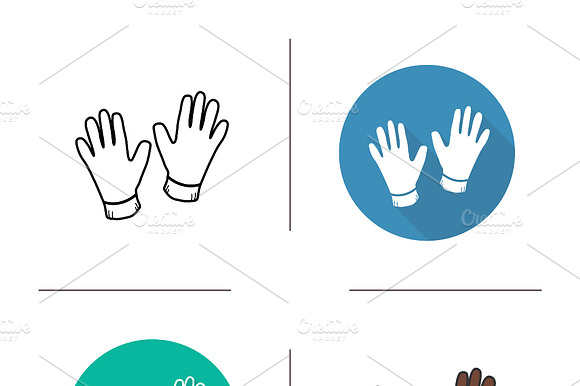 Gloves Icons. Vector
