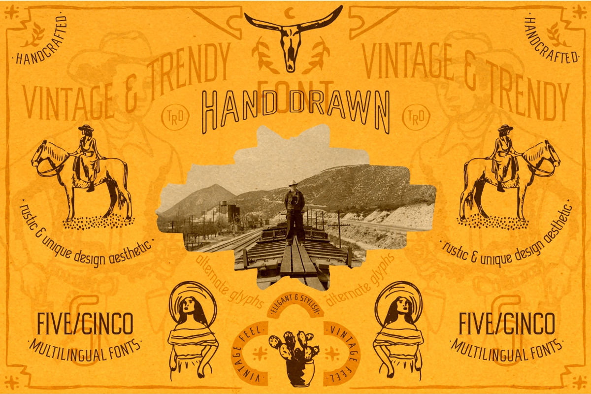 New Mexico southwestern style font, a Sans Serif Font by Fat Hamster (Photo 3 of 12)