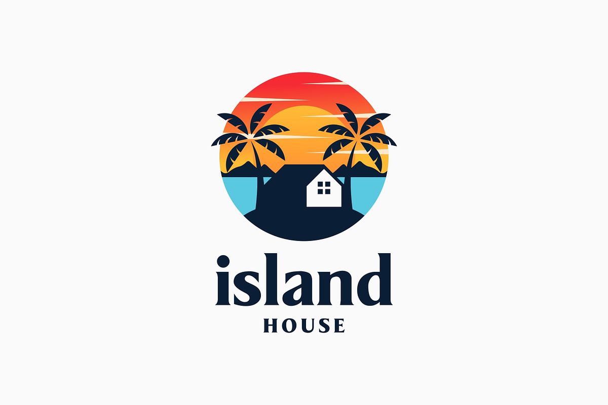 House Island Beach Sea Sun Logo, a Branding & Logo Template by ika trisiana (Photo 1 of 2)