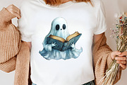 Watercolor Haunted Bookstore Clipart, an Illustration by Canvas Craft (Thumbnail 4 of 7)