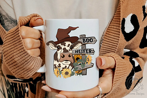 Boo Heifer Autumn Farm Sublimation