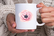 Abstract Pink Flower, an Illustration by Watercolor design (Thumbnail 3 of 6)